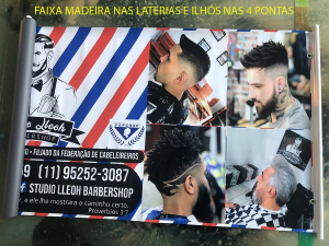 FAIXA (TAMANHO PERSONALIZÁVEL) Lona Starflex 440g  4x0 apenas frente  Bastão e madeira 